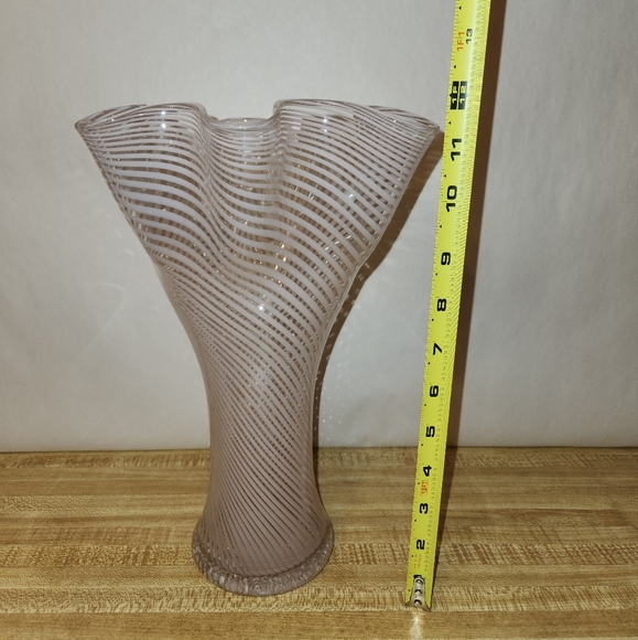 VTG Fratelli Toso Murano Art Glass Pink Blush Vase - Picture 8 of 8